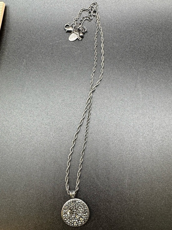 Lia Sophia Jewelry - Lia Sophia "Glint” Round Hematite w/Cut Crystal Accents Pendant Necklace